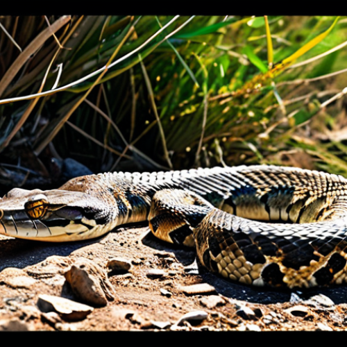 Home 18 A majestic African Rock Python, perfectly camouflaged amidst the rugged, sun-drenched rocky terrain and sparse vegetation of an ancient African savanna. The snake's intricate scales display natural, earthy patterns that blend seamlessly with its environment. Its powerful body is coiled in a natural, waiting pose, hinting at its ambush hunting strategy. The scene emphasizes the python's role as a master of its diverse habitat and its ancient lineage. The lighting is natural and highlights the texture of its skin and the surrounding rocks.
safe for work, appropriate content, fully clothed, family-friendly, perfect anatomy, correct proportions, natural pose, professional wildlife photography, high quality, ultra detail.