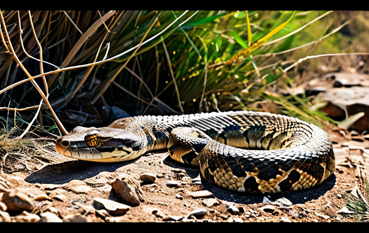 A majestic African Rock Python, perfectly camouflaged amidst the rugged, sun-drenched rocky terrain and sparse vegetation of an ancient African savanna. The snake's intricate scales display natural, earthy patterns that blend seamlessly with its environment. Its powerful body is coiled in a natural, waiting pose, hinting at its ambush hunting strategy. The scene emphasizes the python's role as a master of its diverse habitat and its ancient lineage. The lighting is natural and highlights the texture of its skin and the surrounding rocks.
safe for work, appropriate content, fully clothed, family-friendly, perfect anatomy, correct proportions, natural pose, professional wildlife photography, high quality, ultra detail.