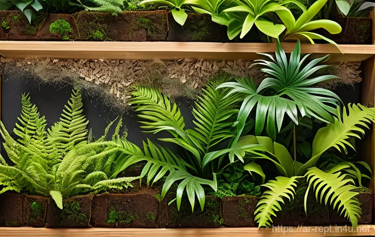 테라리움 배경 장식 아이디어 - **Dramatic 3D Sculpted Terrarium Background with Dynamic Lighting:** An immersive image showcasing a...