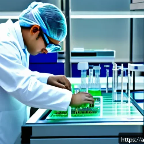 독사 해독제 개발 현황 - A cutting-edge biotechnology laboratory scene in the Middle East featuring scientists wearing lab co...